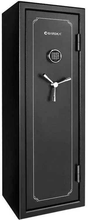 Barska FV-1000 8.47 Cubic Foot Tall Fireproof Vault Safe for 14 Rifles, with Quick Entry Electronic Keypad, Black Barska FV-1000 8.47 Cubic Foot Tall Fireproof Vault Safe for 14 Rifles, with Quick Entry Electronic Keypad, Black