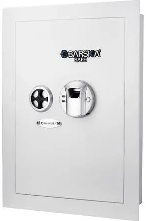 Barska 0.52 Cubic Foot Biometric Wall Safe, Right Opening, White Barska 0.52 Cubic Foot Biometric Wall Safe, Right Opening, White