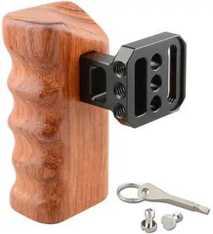 CAMVATE Right Hand Wooden Handle Grip for Panasonic GH Series Cages, Rosewood