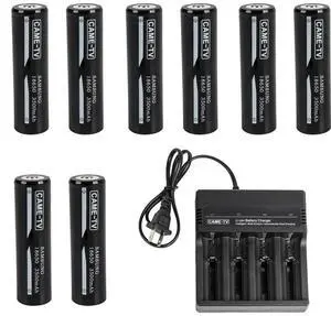 Came-TV 8x 18650 3.7V 3500mAh Lithium-Ion Batteries with CM-4 Quad Charger