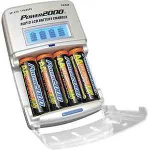 Power2000 XP675 Kit with 4x AA 2700HP NiMH Rechargeable Batteries, Rapid Charger