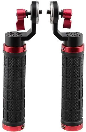 CAMVATE ARRI-Style Rubber Rosette Handle Grip, Red, 2-Pack