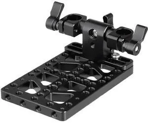 CAMVATE Battery Backboard Cheese Plate with 360 Degree Swivel 15mm Rod Clamp for Anton Bauer Gold Mount Power Adapter