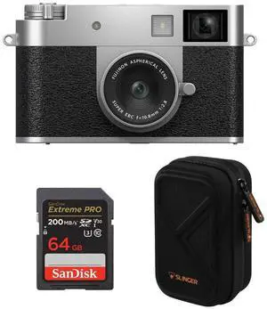 Fujifilm X half Digital Camera, Silver, Free Accessories Bundle