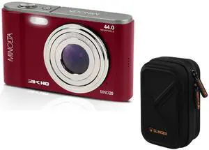 Minolta Minolta MND20 44 MP 2.7K Ultra HD Digital Camera (Red) With Slinger Camera case