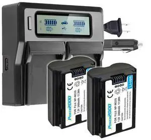 Power2000 2x Fuji NP-W235 7.2V 2400mAh Lithium-Ion Battery with Dual Bay LCD Charger