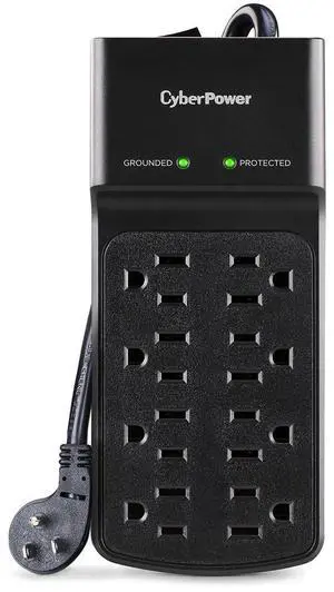 CyberPower B808 8-Outlet Essential Surge Protector with 8' Cord, Black