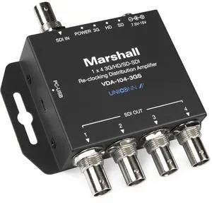 Marshall Electronics VDA-104-3GS 1x4 3G/HD/SD-SDI Reclocking Distribution Amplifier