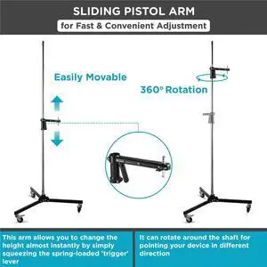 Flashpoint RB-PG Steel Wheeled Pistol Grip Stand #LS-RB-PG