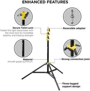Flashpoint Pro Air-Cushioned Heavy-Duty Light Stand (Yellow, 7.2') #FP-S-7-YL