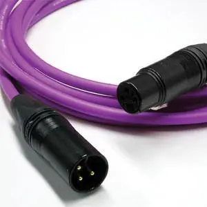 Canare Star Quad Microphone Audio Cord with L-4E6S Cable and XLR3(M)-(F) Connectors, 50', Purple