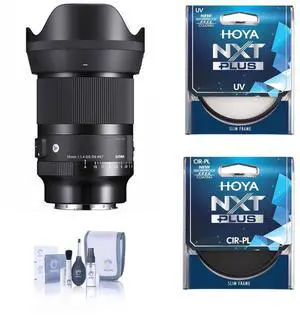 Sigma AF 35mm f/1.4 DG DN ART Lens for L Mount, Bundle with Hoya NXT Plus 67mm UV+CPL Filter Kit, Cleaning Kit