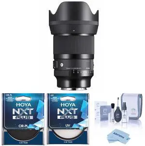 Sigma 50mm f/1.4 DG DN Art Lens for L Mount, Bundle with Hoya 77mm UV and CPL Filters