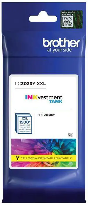 Brother LC3033 Super High Yield INKvestment Tank Ink Cartridge, Up to 1500 Pages, Yellow