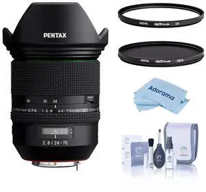 Pentax HD D-FA 24-70mm f/2.8 ED SDM WR Lens, Bundle with Hoya 82mm UV and CPL Filters
