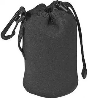 LensCoat Soft Neoprene LensPouch Bag, Large Wide, 4.5"D x 8"L, - Black
