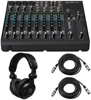 Mackie 1202VLZ4 12-Channel Compact Analog Mixer with Headphone & XLR Cable with Headphone & XLR Cable