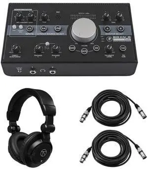 Mackie Big Knob Studio 3x2 Monitor Controller and Interface, Bundle with TAPH100 Headphones and 2x XLR Cable