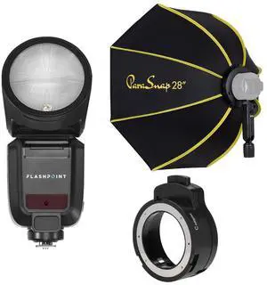 Flashpoint X100 TTL R2 On Camera Li-on Round Head Flash For OM With ParaSnap
