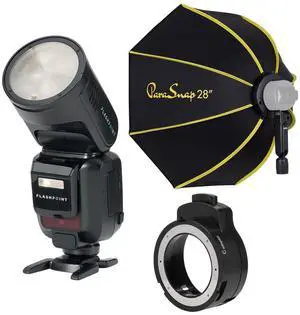 Flashpoint X100 TTL R2 On Camera Li-on Round Head Flash For Fuji With ParaSnap