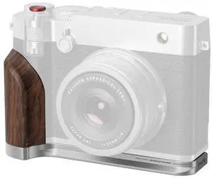 SmallRig L-Shape Mount Plate with Wooden Handle for Fujifilm GFX100RF Camera, Silver