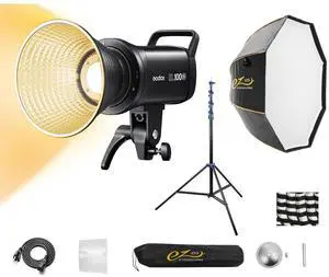 Godox SL100Bi Bi-Color LED Video Light Kit With Glow 36" Octa EZ Lock Softbox and Light Stand