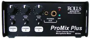Rolls MX54s Promix Plus 3-Channel Stereo Microphone Mixer