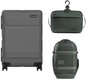 Pelican ATX 25" Waterproof Wheeled Check-In Hard Travel Case, Bundle with PX25 25L Travel Backpack and DK5 ModPak Travel Toiletry Bag, Charcoal
