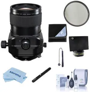Fujifilm Fujinon GF 30mm f/5.6 T/S Lens, Black, Bundle with 105mm CPL Filter, Lens Wrap, Lens Shade, Pen Lens Cleaner and Cleaning Kit