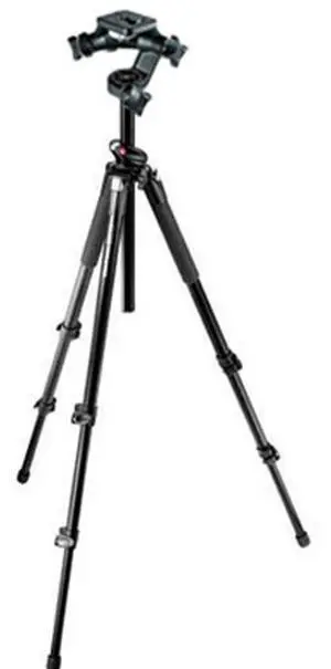 Manfrotto 055 3-Section Aluminum Tripod, Bundle with 056 3D Junior Pan/Tilt Tripod Head and Flashpoint 30" Deluxe Padded Tripod and Lightstand Case