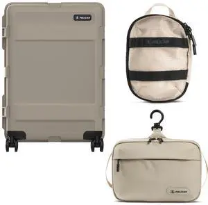 Pelican ATX 25" Waterproof Wheeled Check-In Hard Travel Case, Bundle with DK5 ModPak Toiletry Bag and PCS ModPak Small Packing Cube, Sand