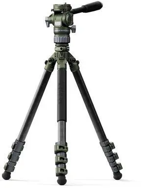 Tilta Tilta Travel Video Fluid Head with 3-Stage Carbon Fiber Tripod Legs, Forest Green