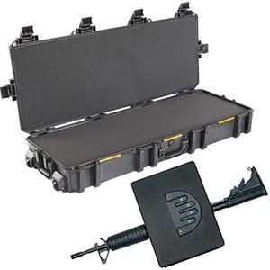 Pelican V730 Wheeled Vault Tactical Rifle Case, Black, Bundle with AR1000 Assault Rifle Vault