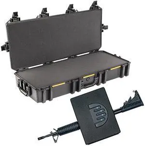Pelican V700 Vault Takedown Rifle and Shotgun Case with Foam Insert, Black, Bundle with AR1000 Assault Rifle Vault