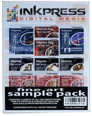 Inkpress Fine Art Sample Pack, 8.5x11", 18 Sheets