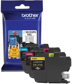 Brother Cyan/Magenta/Yellow Super High Yield XXL Ink-Jet Cartridge Set for MFC-J5330DW, MFC-J6530DW and MFC-J6930DW Printer, 1500 Page Yield Per Cartridge, 3 Pack