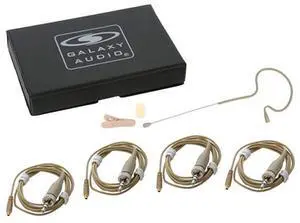 Galaxy Audio ESM4 Single-Ear Omnidirectional Headset Microphone with 4x Sennheiser Connector Cables, Beige