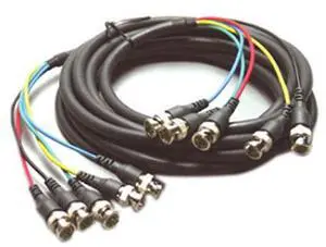 Kramer Electronics C-5BM/5BM 5 BNC (M) to 5 BNC (M) RGBHV Mini Coax Cable, 15'