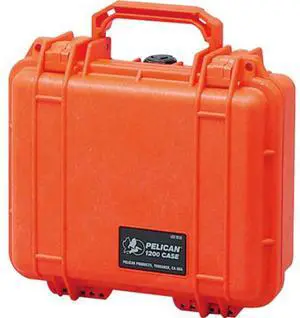 Pelican 1200 Watertight Mini-S Hard Case With Foam Insert - Orange