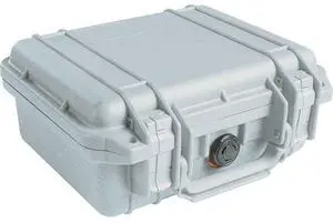 Pelican 1200 Watertight Mini-S Hard Case With Foam Insert - Silver