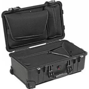 Pelican 1510LOC TSA Laptop Overnight Watertight Hard Case with Wheels, Black