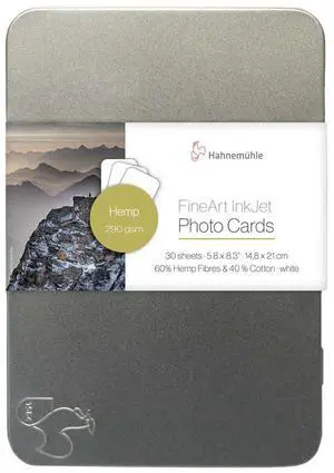 Hahnemuhle Hemp FineArt InkJet Photo Cards, 290gsm, 4x6", White, 30 Sheets