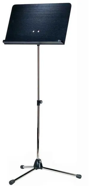 K&M 118/1 Orchestra Music Stand with Chrome Stand and Black Wooden Desk