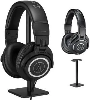 Audio-Technica Audio-Technica ATH-M40x Professional Monitor Headphones - Black with Desktop Headphone Stand