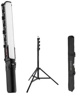 Zhiyun FIVERAY V60 60W Portable Bi-Color LED Light Wand, Black, Bundle with 9.5' Pro Air-Cushioned Light Stand