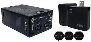 Core SWX NANO-C98MX M-Snap 98Wh Li-ion Canon BP-U Battery with Ring LED Gauge, Bundle with XPD-45 45W Universal USB-C PD Wall Charger