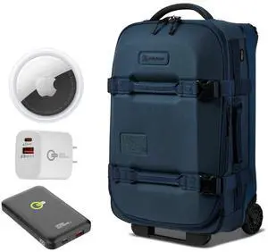 Pelican Aegis Series 22" Wheeled Carry-On Roller Hybrid Duffel Bag + Travel Bundle Indigo Blue