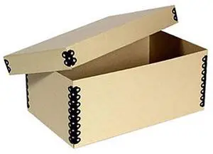 Archival Methods Metal Edge Short Top Box 4x6" Postcards 10.5x6.5x4.5", Tan