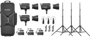Godox Litemons LA150R RGB LED Monolight (3-Light Kit with Stands, Black)