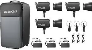 Godox Litemons LA300Bi Bi-Color LED Monolight (3-Light Kit, Black)